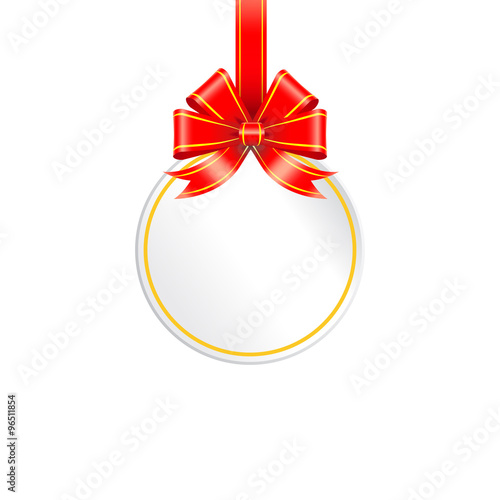 Christmas Paper Baubles Red Ribbon Snowflakes