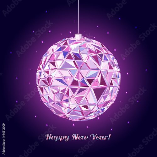 Geometric christmas ball. Holidays Background
