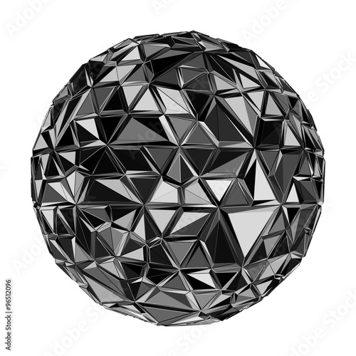 Geometric Black polygonal ball. 