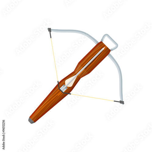flat style colored medieval crossbow arrow icon illustration.