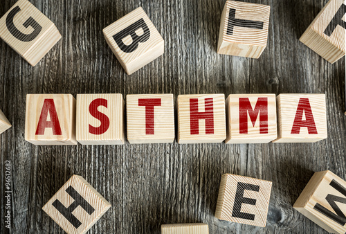Wooden Blocks with the text: Asthma photo