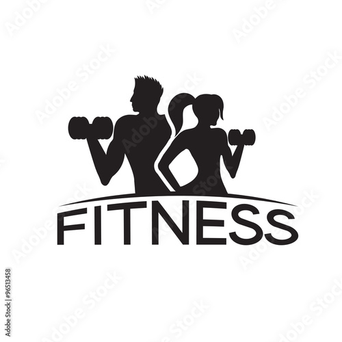 man and woman of fitness silhouette character vector design temp