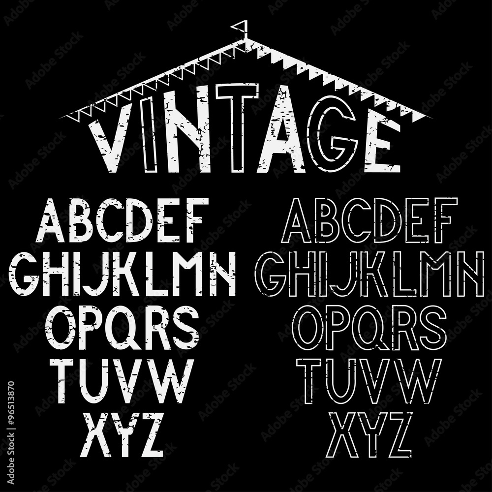 Obraz premium Grunge retro alphabet for labels