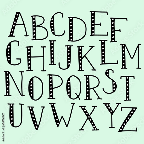 Vector doodle alphabet