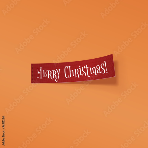 Christmas red realistic curved Ribbon