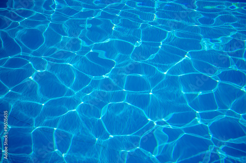 Blue texture of water in the pool