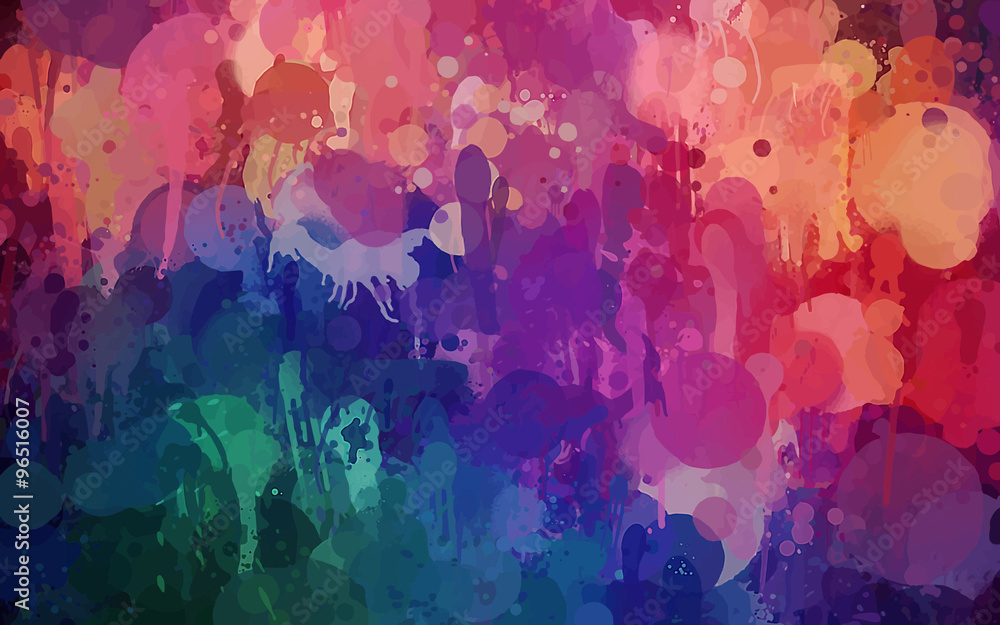 Colorful brush strokes background. Vector version