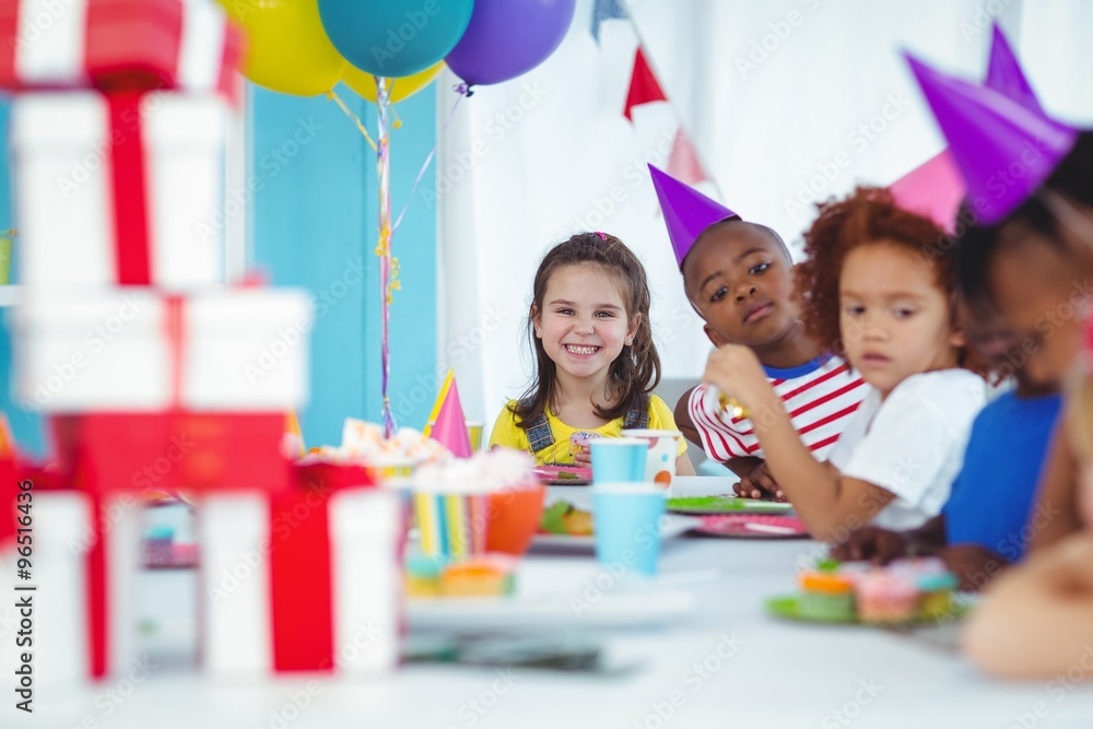 Fototapeta premium Smiling kids at a birthday party