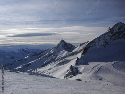 Winter mountain panorama in Austria