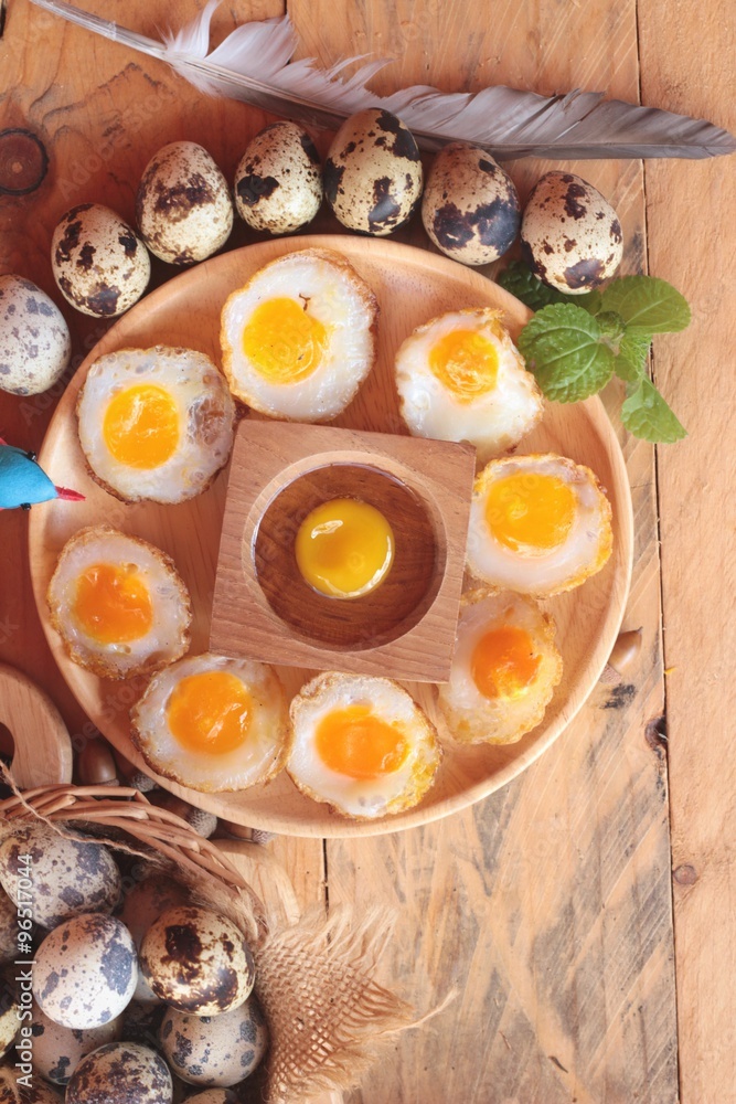Quail eggs and fried quail eggs of delicious. Quail eggs and fried quail eggs of delicious.