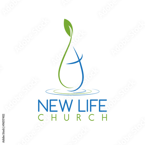 conceptual vector of the drop and leaf on a religious theme
