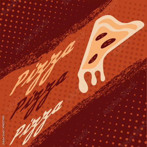 Vintage pizza vector poster