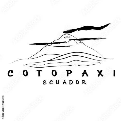 vector abstract illustration of volcano Cotopaxi in Ecuador