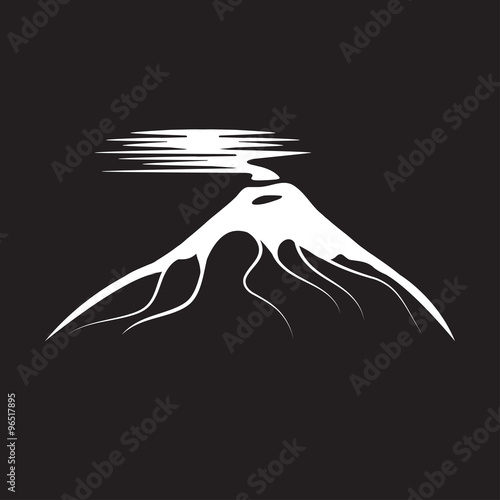 vector abstract illustration of volcano Cotopaxi in Ecuador