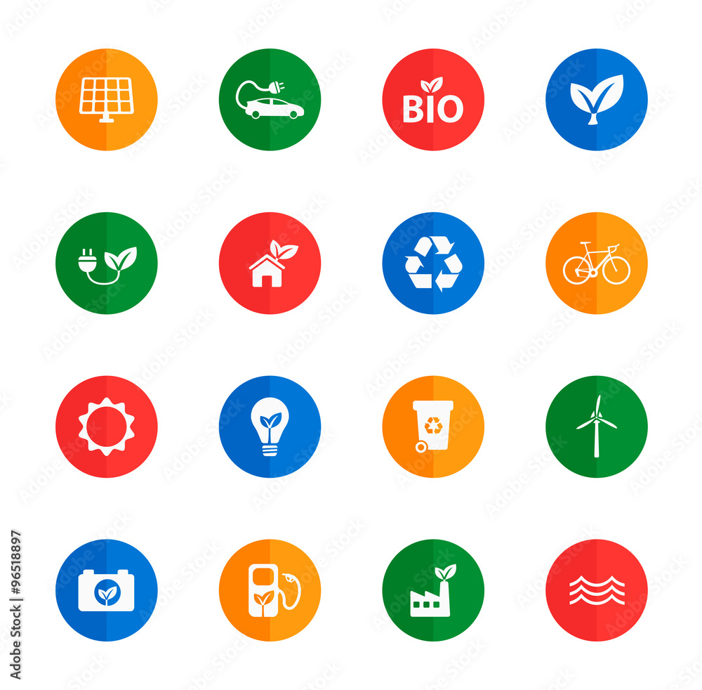 Alternative energy simply icons Alternative energy simply icons
