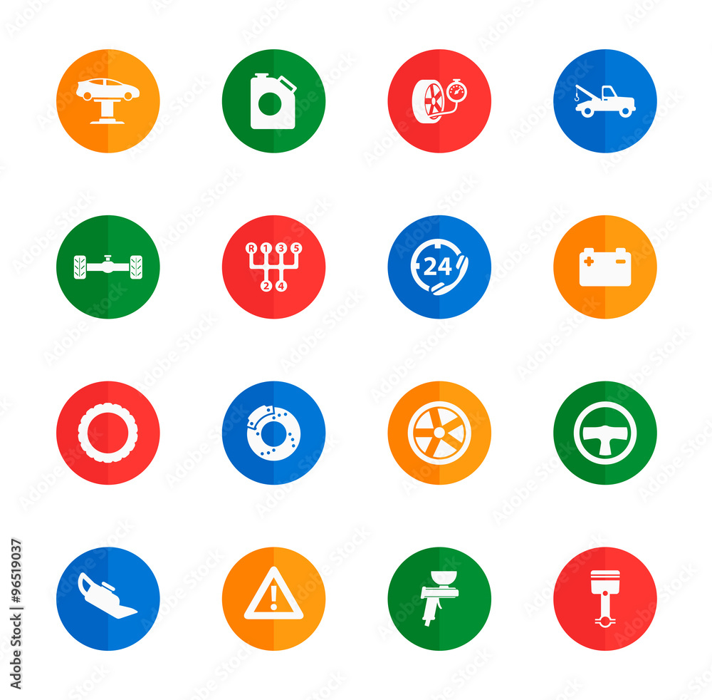Car service simply icons Car service simply icons