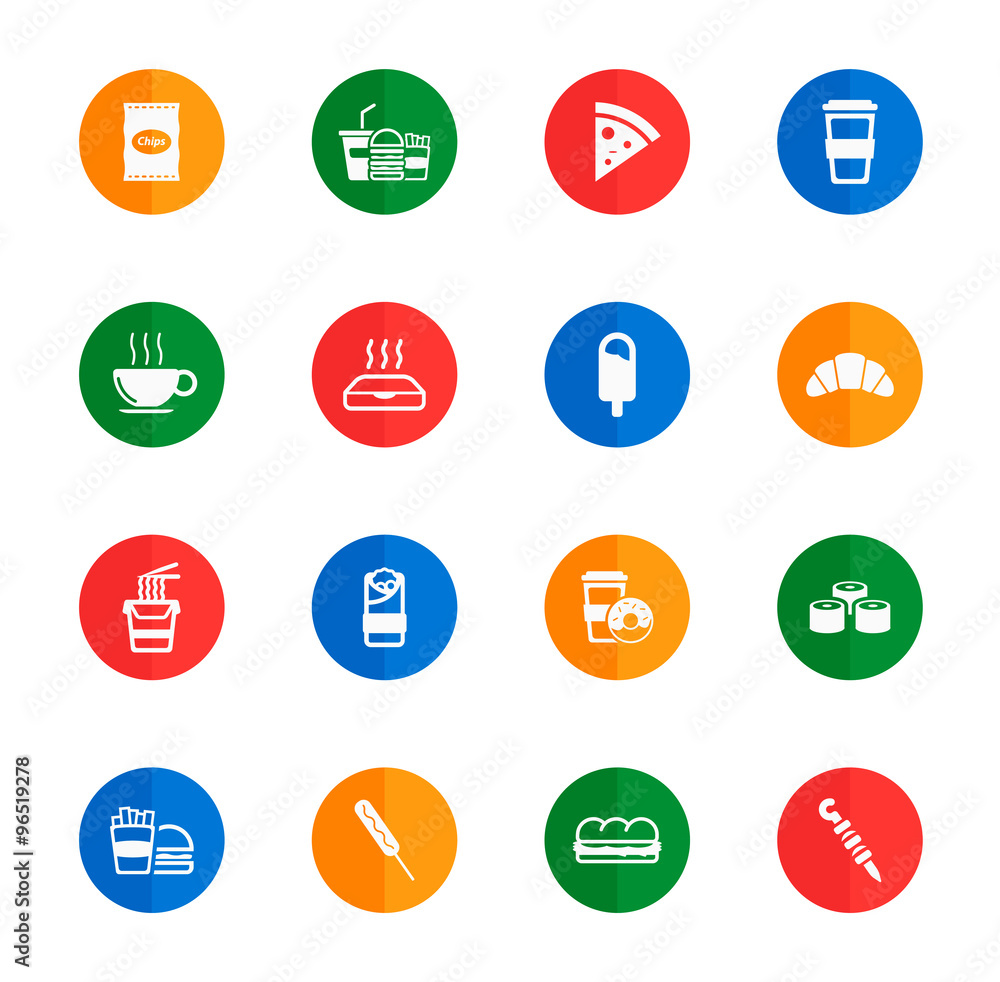 Fast food simply icons Fast food simply icons