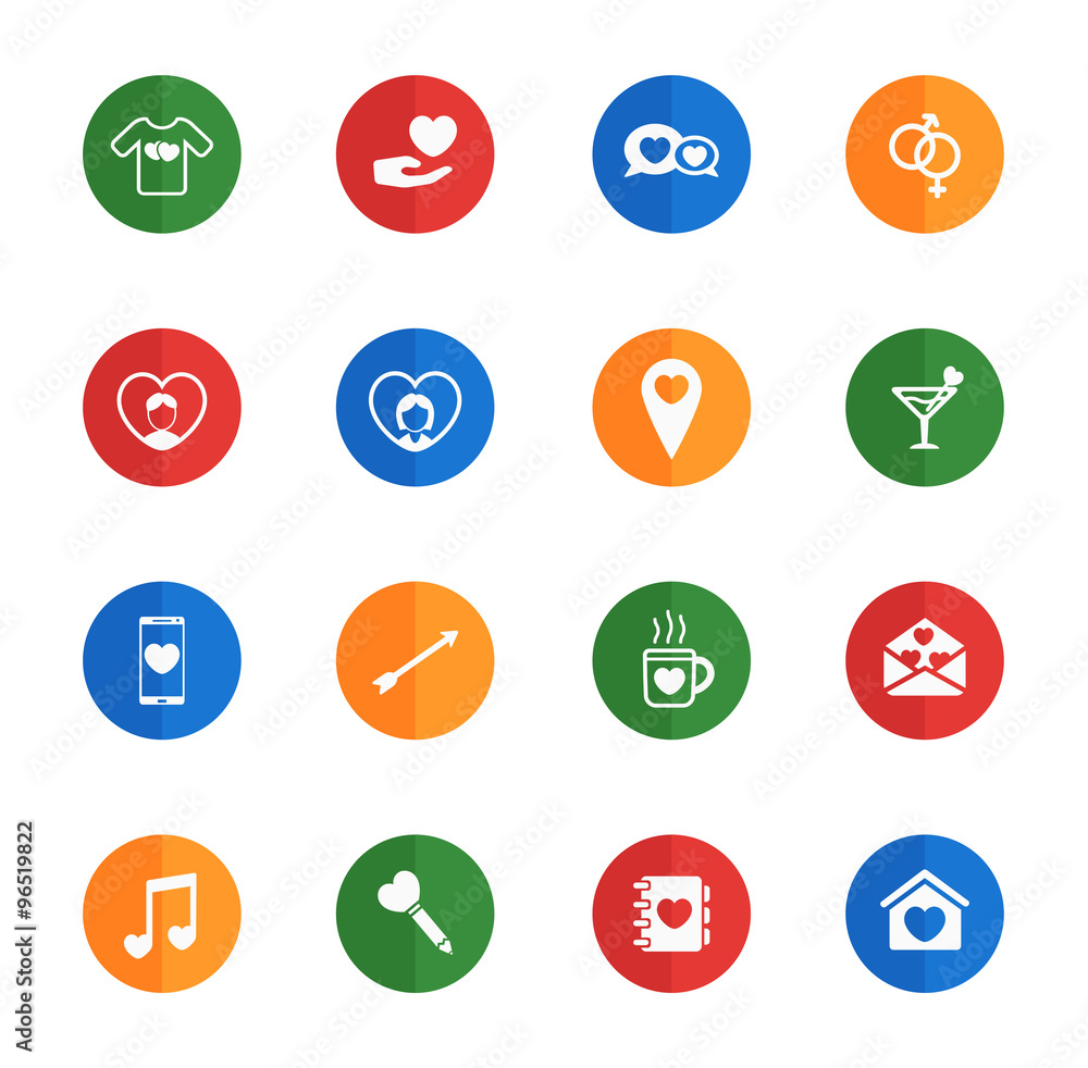 Valentines day simply icons Valentines day simply icons
