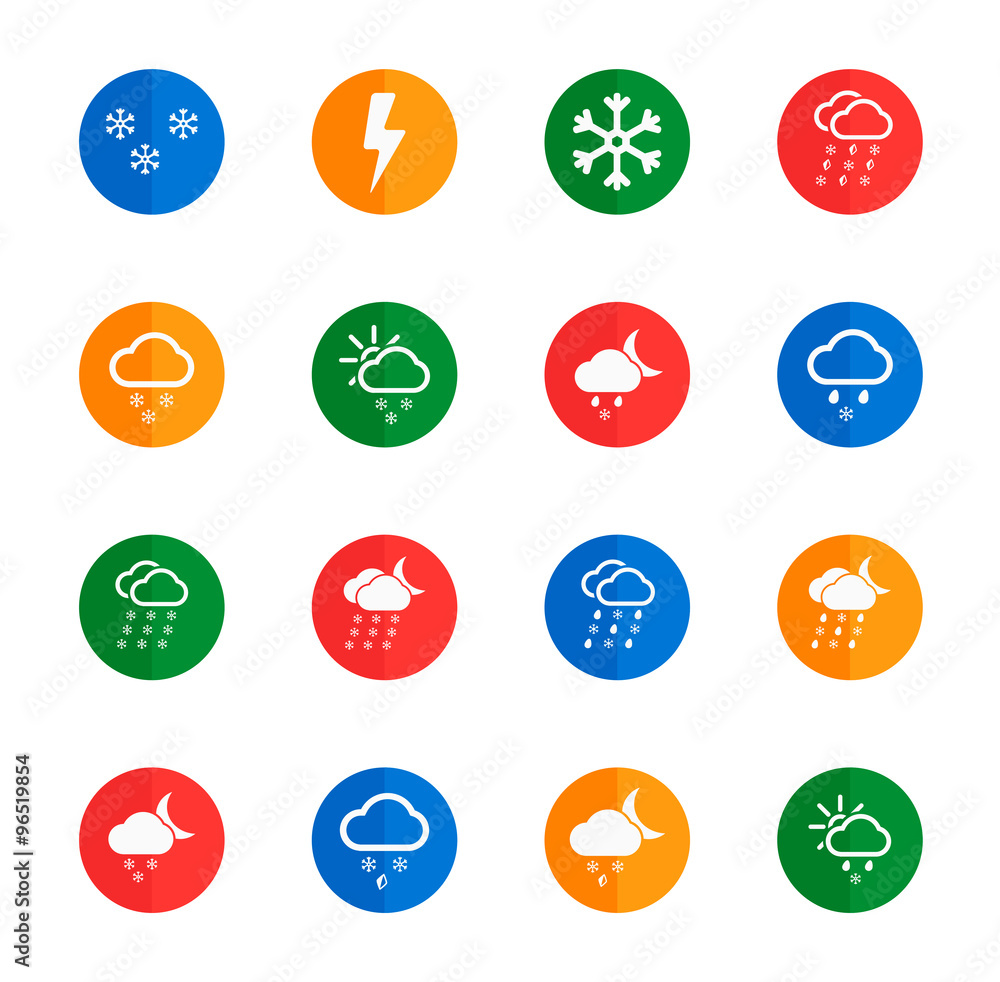 Set of weather icons Set of weather icons