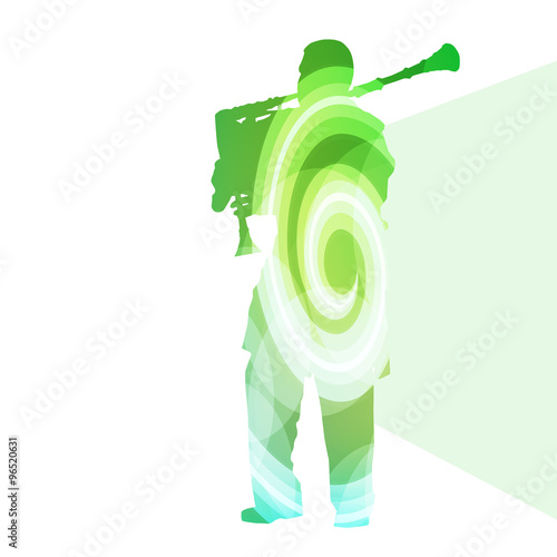 Bagpiper Scottish man silhouette illustration vector background