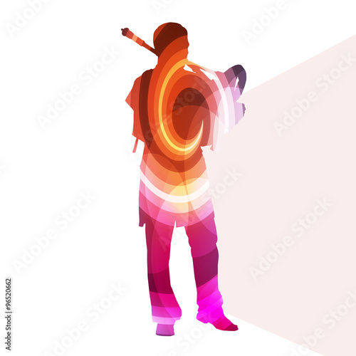 Bagpiper Scottish man silhouette illustration vector background