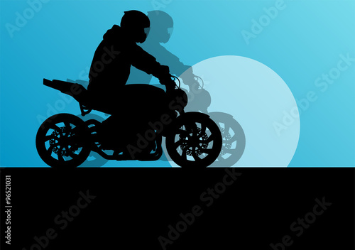 Motorcycle performance extreme stunt driver man vector backgroun