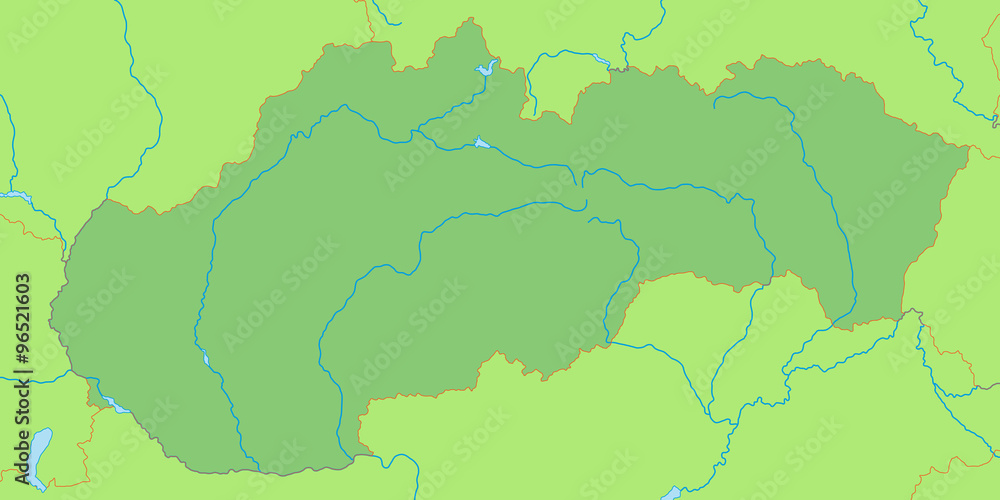 Slowakei in Grün - Vektor