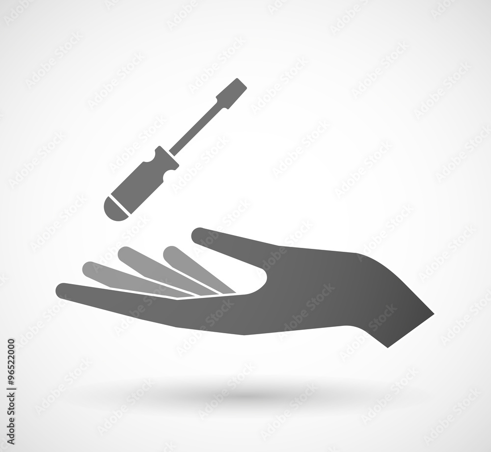 Isolated vector hand giving a screwdriver Isolated vector hand giving a screwdriver
