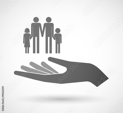 Isolated vector hand giving a gay parents  family pictogram