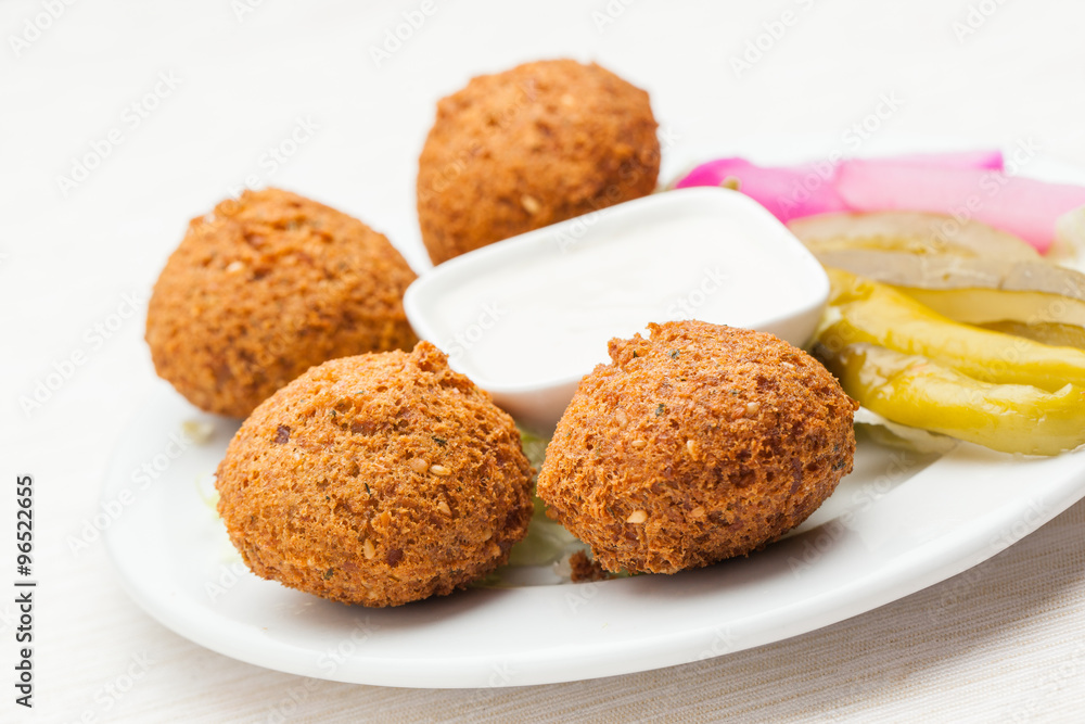 Falafel as a sappetizer on a plate