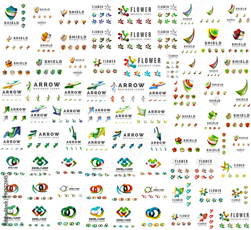 Mega collection of universal logos, business abstract icons