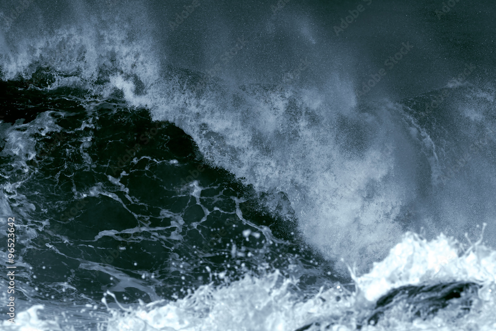 Detailed huge breaking wave