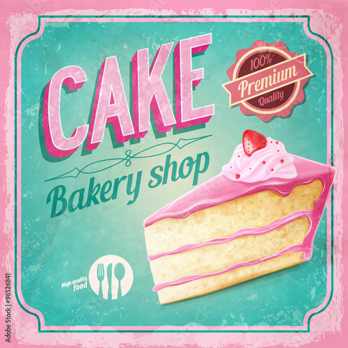 cake pink retro