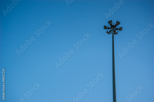 spotlights post on sky background