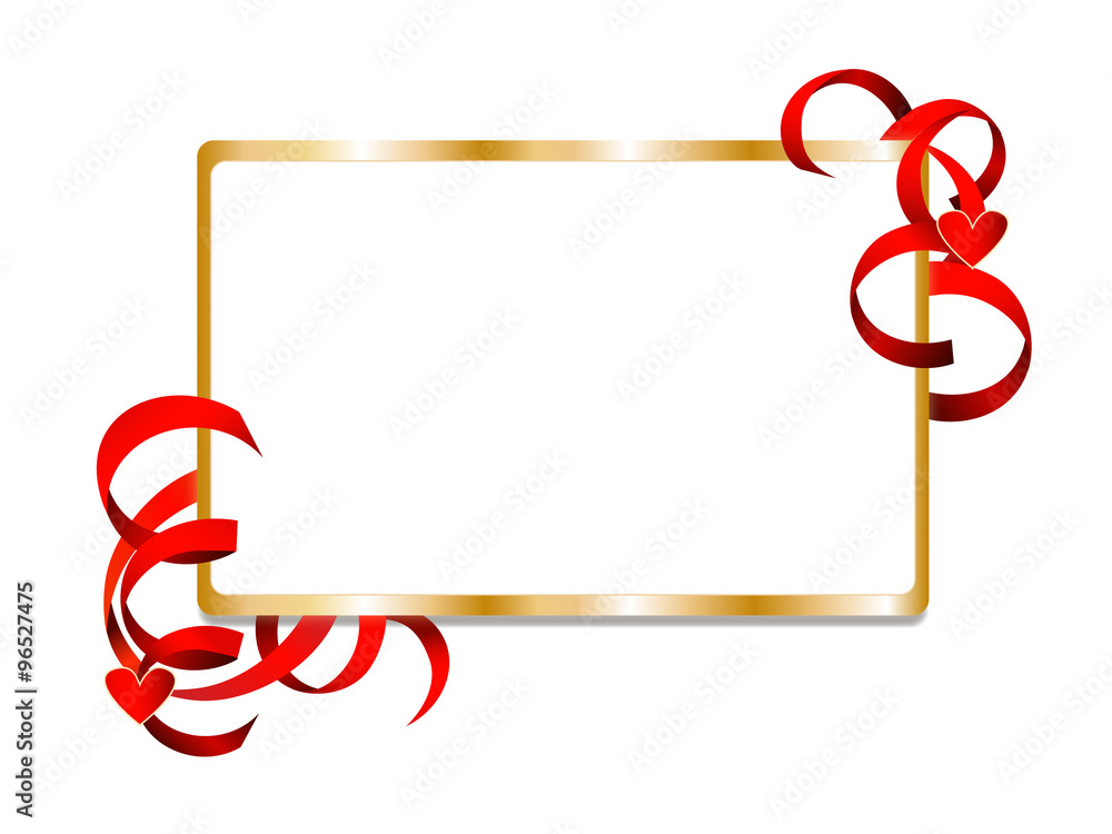 Gift voucher with ribbons and heart Gift voucher with ribbons and heart