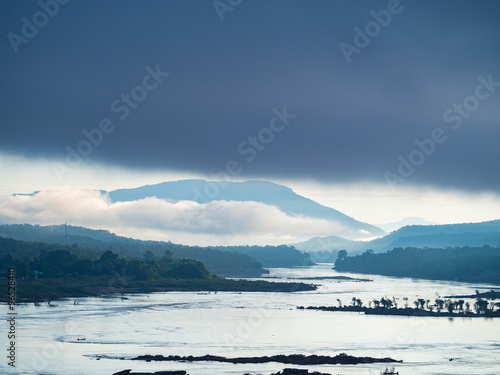 silhouette of the trees in land and mountain