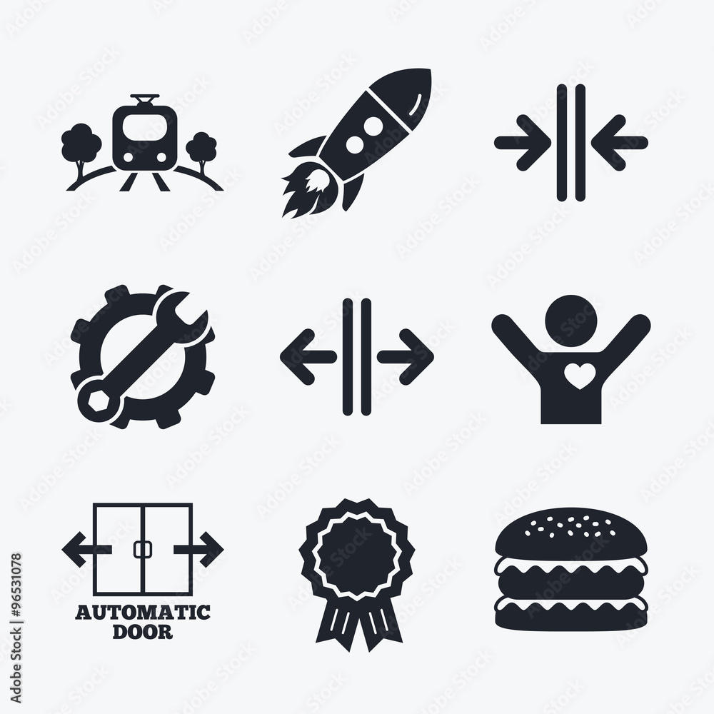 Train railway icon. Automatic door symbol. Stock Vector | Adobe Stock