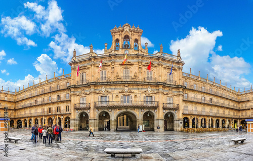 Famous Plaza Mayor in Salamanca, Castilla y Leon, Spain photo