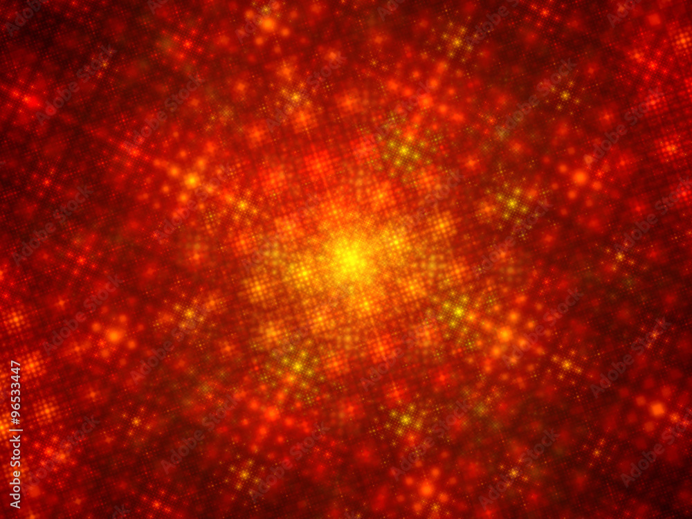 Fototapeta premium Fiery glowing fractal grid