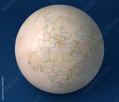 Planisfero mappa globo  Europa  Africa  Asia e medio oriente