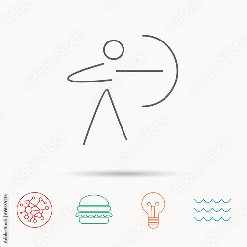 Archery sport icon. Archer with longbow sign.
