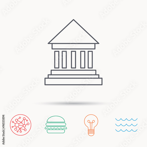 Bank icon. Court house sign.