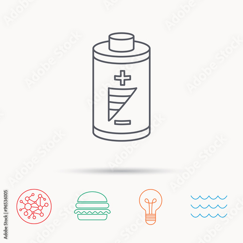 Battery icon. Electrical power sign.