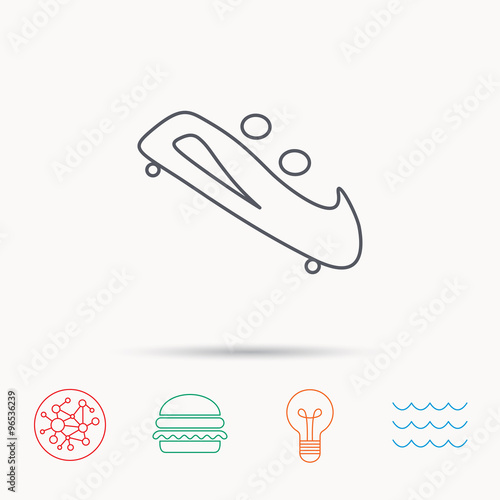 Bobsleigh icon. Two-seater bobsled sign.