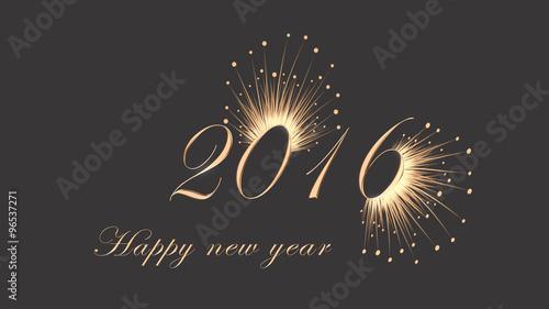 Silvester 2016 Happy new year - schwarz / gold