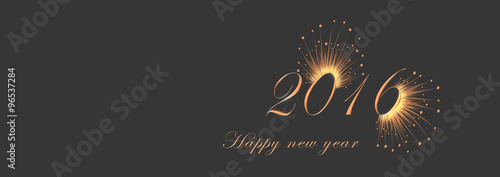 Silvester 2016 Happy new year - schwarz / gold