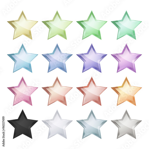 Vector multicolored glossy stars that can be used for the ranking