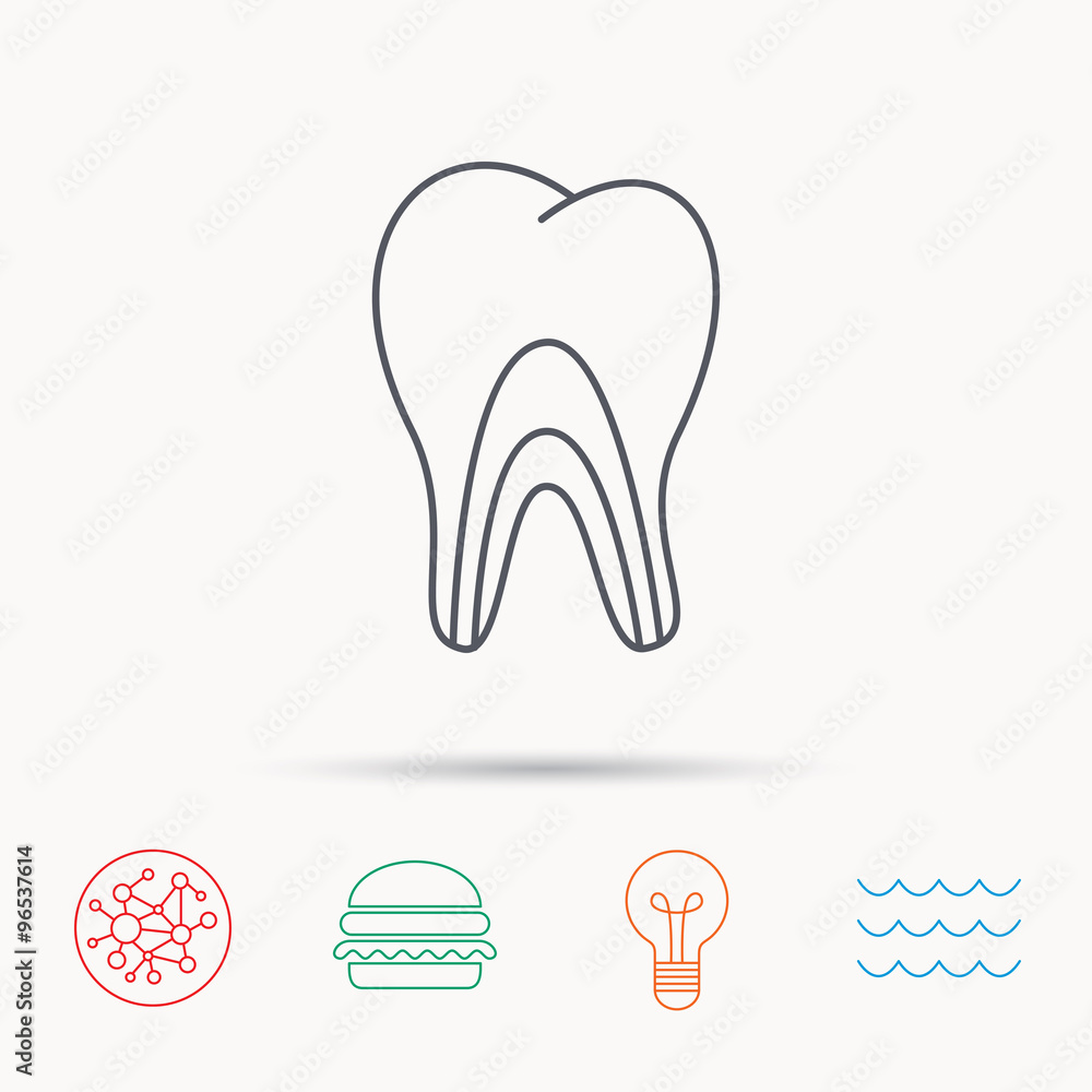 Dentinal tubules icon. Tooth medicine sign. Dentinal tubules icon. Tooth medicine sign.