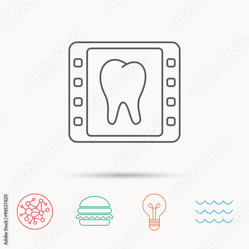 Dental x-ray icon. Orthodontic roentgen sign.