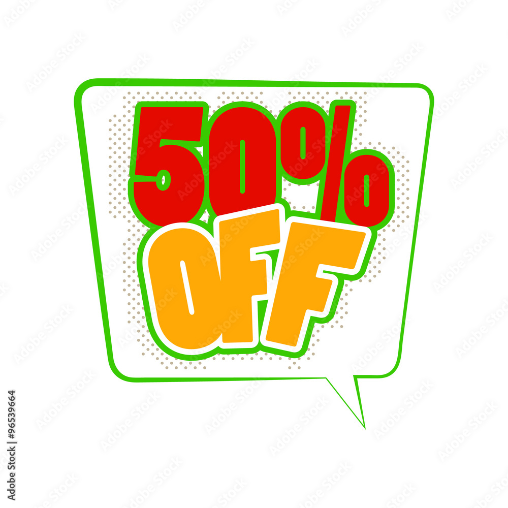 Naklejka premium 50 percent off comics icon